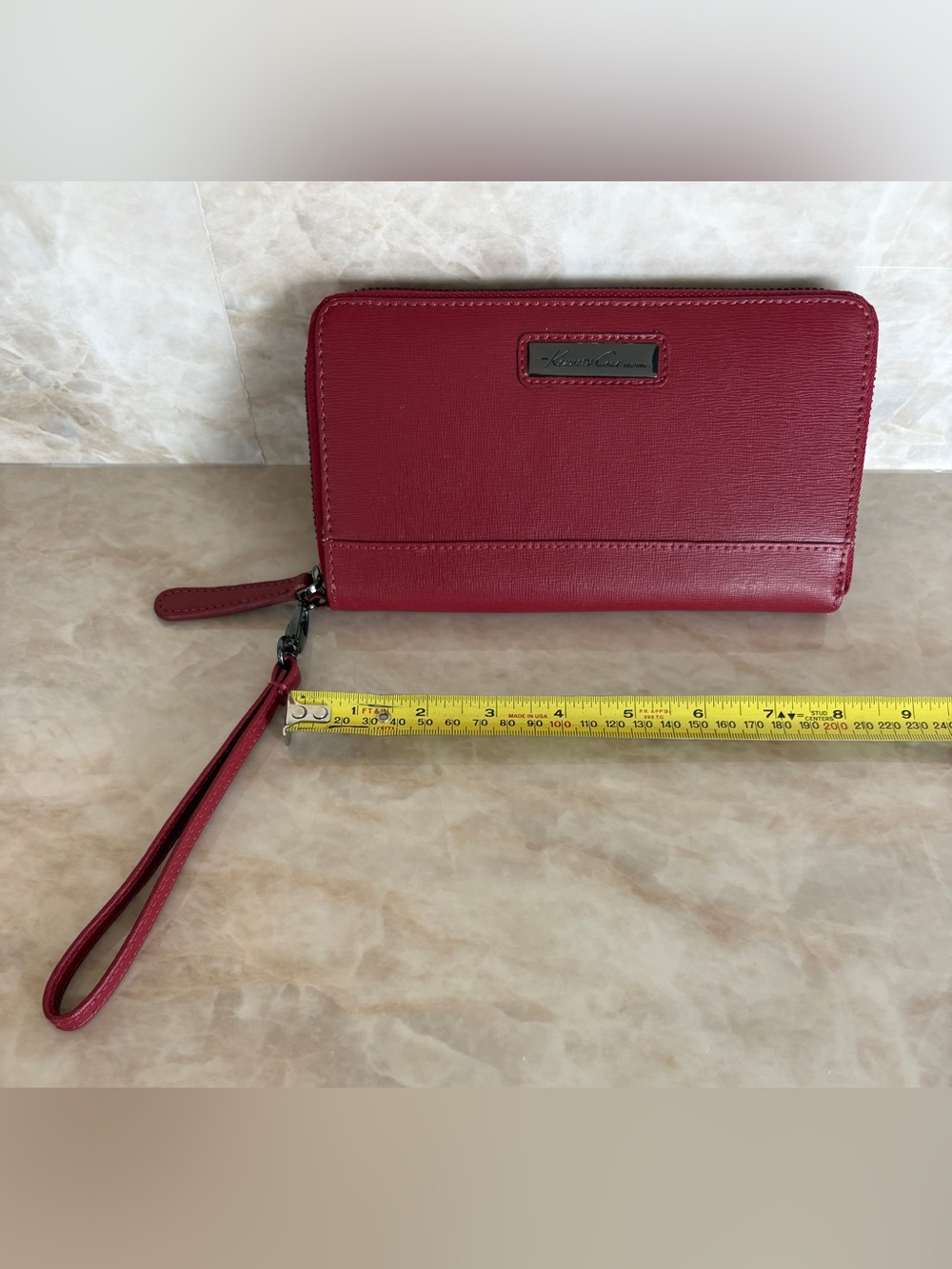 Kenneth Cole Red Zip-Around Wristlet Wallet